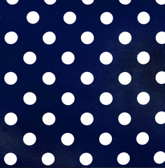 Ткань плательная Кашибо белый горох на тёмно-синем, d 4,2 см