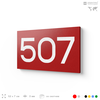 Номер на дверь 507, табличка на дверь для офиса, квартиры, кабинета, аудитории, склада, красная 120х70 мм, Айдентика Технолоджи