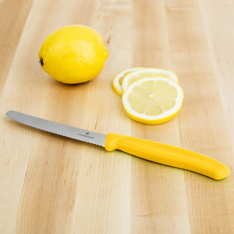 Набор Victorinox кухонный, 2 предмета, лезвие волнистое, желтый