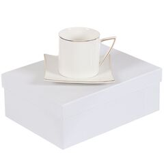 Набор чайный керам, 2 пр, 1 перс, 200 мл, Daniks, Y4-4398, подар уп, бел
