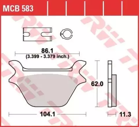 Колодки тормозные дисковые MCB583