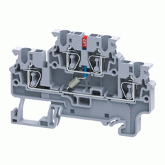 Двухуровневая клемма, пружинные зажимы проводника до 2.5 мм.кв. 1A/1000V со схемой конфигурации LD2