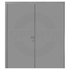 Дверь двупольная влагостойкая пластиковая KAPELLI classic Гладкая Моноколор серый 7040 + коробка