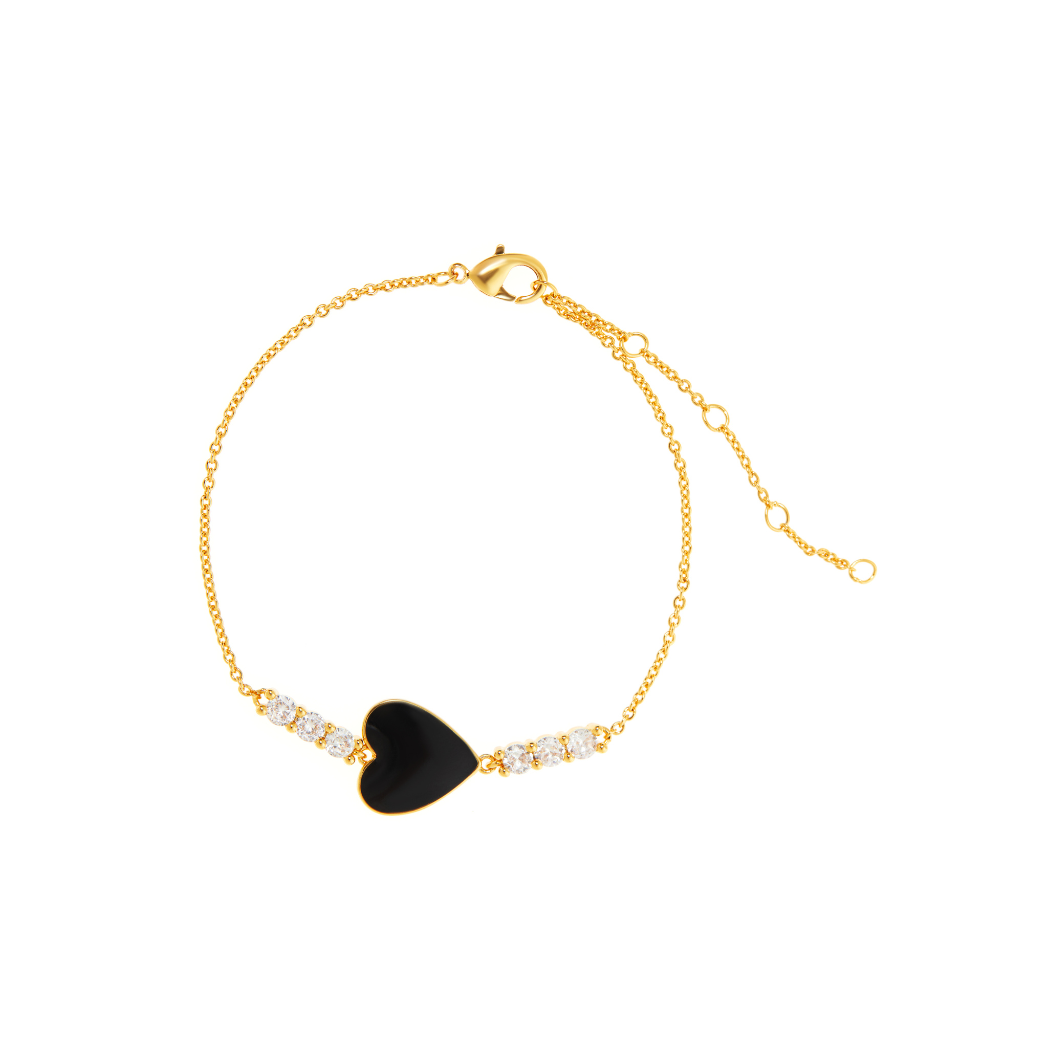 VIVA LA VIKA Браслет Loving Heart Gold Bracelet – Black viva la vika браслет tiny heart bracelet – ruby