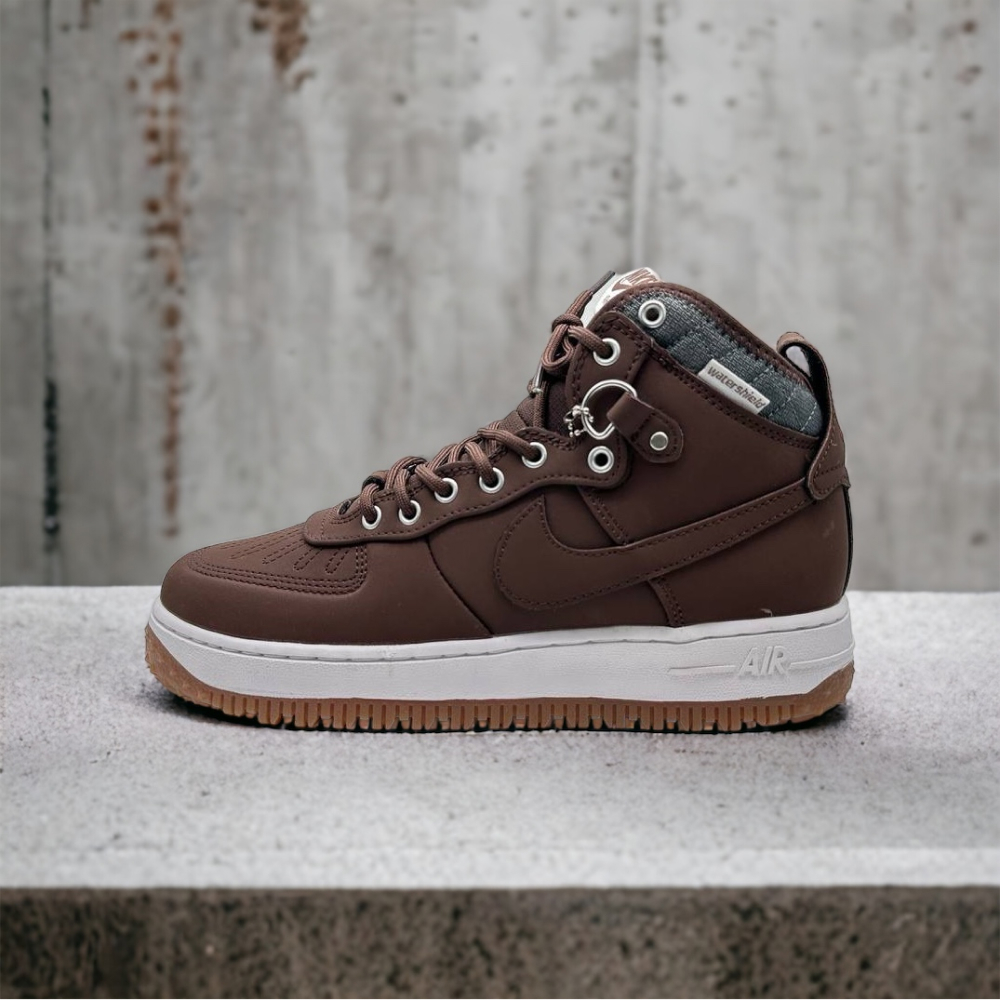 Nike air force high tops brown hot sale