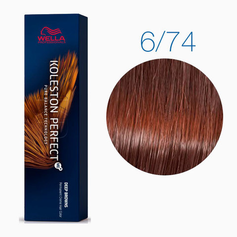Wella Koleston Deep Browns 6/74 (Темный блонд коричнево-красный Красная планета) - Стойкая краска для волос