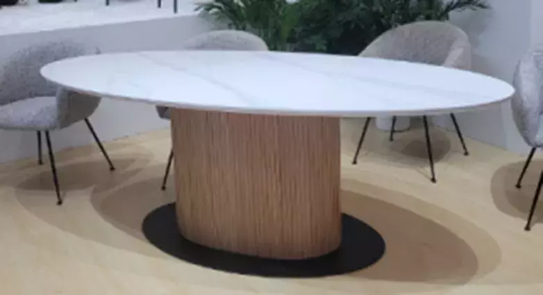 Стол CARY 220 цвет БЕЛЫЙ МРАМОР M326/ Каркас OAK, DISAUR