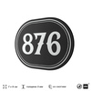 Номерок на дверь квартиры 876, для кабинета, офиса, шильдик 9 х 7 см, черный, Айдентика Технолоджи