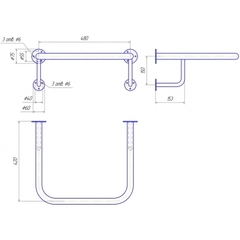 Поручень инвалидный настенный под раковину
