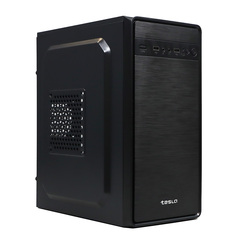 Корпус TESLA 1708BM, Без БП, mATX, чёрный, 2xUSB2 (TSL-1708-BM)