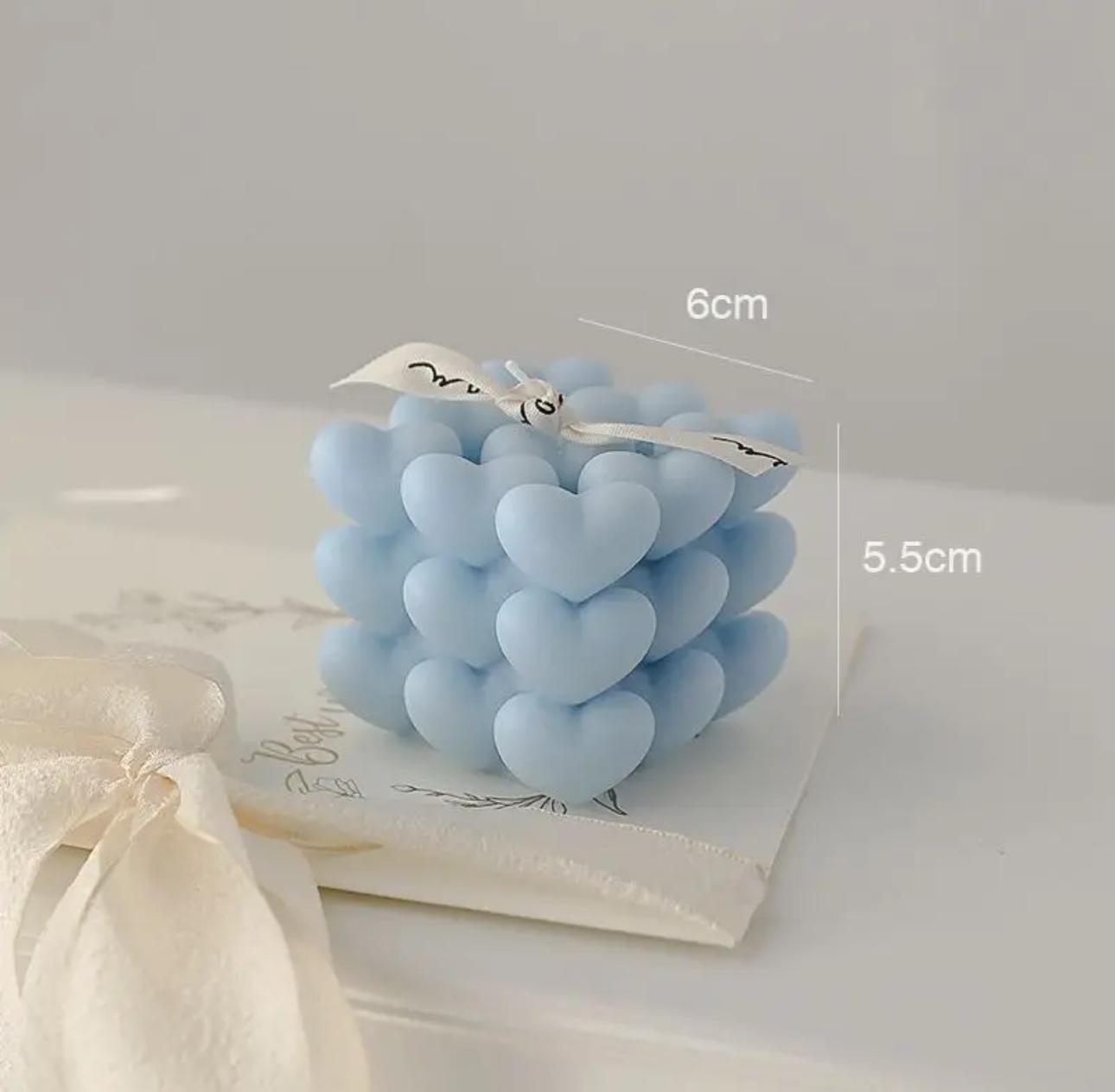 Свечи ZEPHYR HOME ароматизированные Сердечки голубой