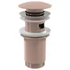 Alcaplast A392-RG-P Донный клапан сифона для умывальника CLICK/CLACK 5/4", цельнометаллический с переливом и большой заглушкой, RED GOLD-глянец