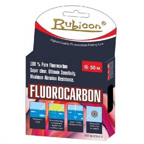 Купить рыболовную леску флюорокарбон Rubicon 0,10мм 100м прозрачная 462100-010