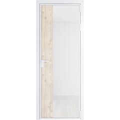 Алюминиевая дверь 7AG вайт остеклённая со вставкой