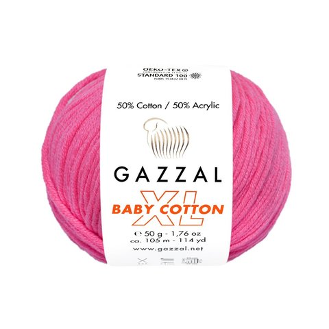 Пряжа Gazzal Baby Cotton XL 3461 фуксия