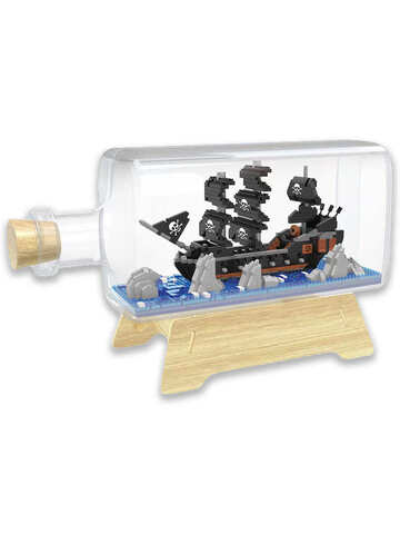 Конструктор Wisehawk Корабль Черная жемчужина в бутылке 1226 деталей NO. 2710 Black pearl in bottle Gift Series