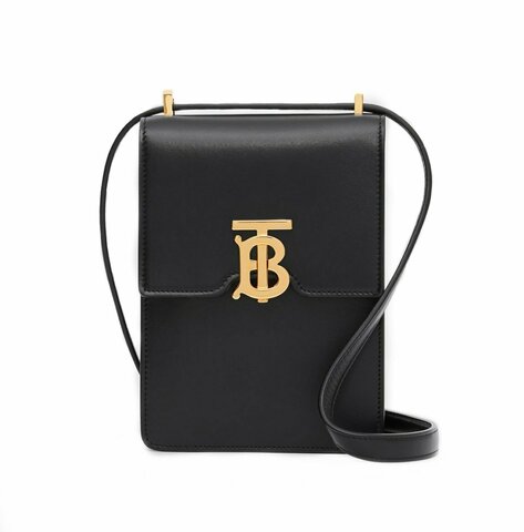 Кожаная сумка Burberry Robin черный