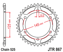 Звезда задняя JT R 867.43 Yamaha TDM 850