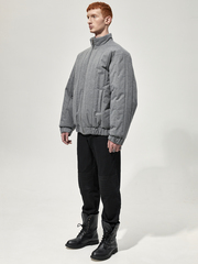 Бомбер стеганый "Брутализм". Серый