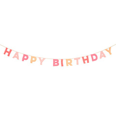Гирлянда из фетра розовая "Happy Birthday" 2 м