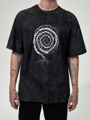 Футболка с принтом "Некому березу заломати". Черно-серая