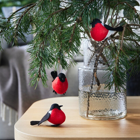 Набор ёлочных украшений Vintertid, 3 шт, 6 см, полиэфирное волокно