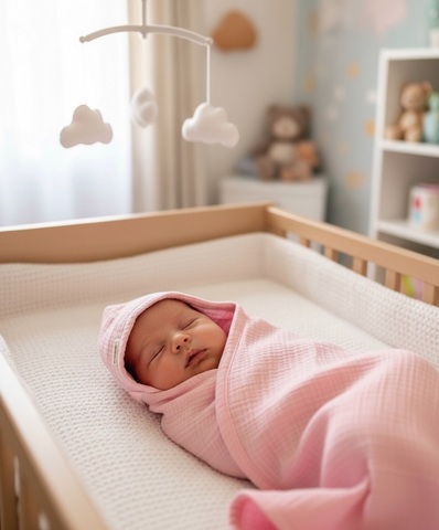 Уцененный Полотенце-уголок муслиновый "Розовый"