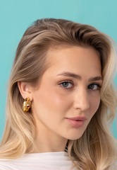 20534- Серьги-конго дутые витые в стиле CELINE