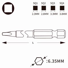 Бита 4-гранная Robertson №1(2,3мм) х50мм Professional Wiha 7048Z 06637