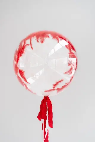 Шар гелиевый Баблс с перьями и надписью Я люблю тебя