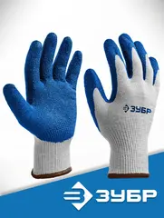 ЗУБР ЗАХВАТ, L-XL, х/б перчатки с текстурированным нитриловым обливом, повышенная износостойкость, 13 класс, 10 пар, Профессионал (11457-K10)