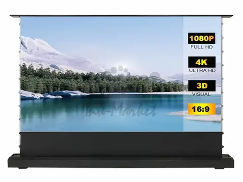Экран S'OK для UST проектора 244x137 см, 4K, напольный c электроприводом, черный