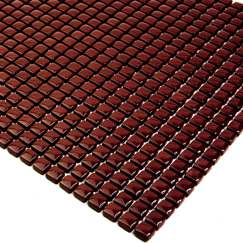 W-42 Стеклянная мозаичная плитка Natural Flex коричневый темный квадрат глянцевый