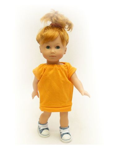 Маленькое трикотажное платье - На кукле. Одежда для кукол, пупсов и мягких игрушек.