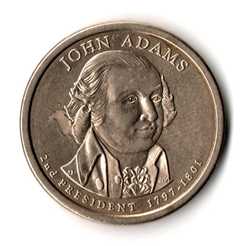 1 доллар 2-й президент США Джон Адамс 2007 год (пятна) VF
