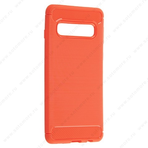 Накладка Carbon 360 силиконовая для Samsung Galaxy S10 красный