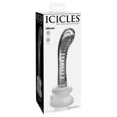 Прозрачный стеклянный стимулятор Icicles №88 с силиконовой присоской - 18 см. - 