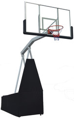 Баскетбольная мобильная складная стойка со щитом 72" (180x105cm) из закаленного стекла, вынос щита 1,5м