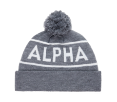 Шапка Alpha Industries Essential Pom Beanie Medium Charcoal Heather (Серая)