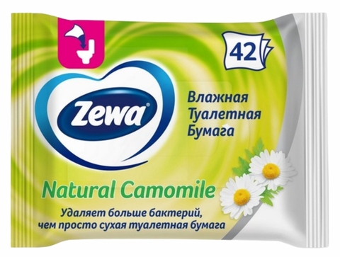 Бумага туалетная влажная ZEWA Camomile 42 шт ВЕЛИКОБРИТАНИЯ