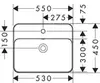 Hansgrohe 60162450 Xuniva Q Раковина встраиваемая 550х450 с отверстием под смеситель и переливом, белый