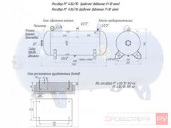Ресивер для компрессора РГ 430/10 горизонтальный