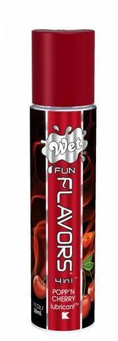 Разогревающий лубрикант Fun Flavors 4-in-1 Popp n Cherry с ароматом вишни - 30 мл. - Wet International Inc. Wet Fun Flavors 4-in-1 20414