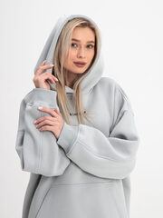 Худи женское оверсайз с начесом basis светло серый