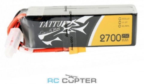 АКБ Gens Ace TATTU 2700mAh 14.8V 25C 4S1P Lipo Battery Pack XT60