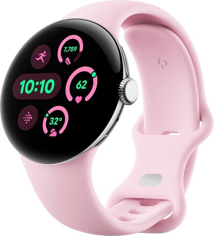 Умные часы Google Pixel Watch 3 41mm Wi-Fi + LTE (Polished Silver/Rose Quartz)