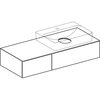 Шкафчик для накладной раковины Geberit VariForm, с двумя выдвижными ящиками, полкой и сифоном: B=120см, H=23.5см, T=51см, темно-серый / лакированный матовый, темно-серый / матовый