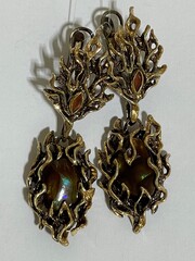 Огненный агат (серебряные серьги)