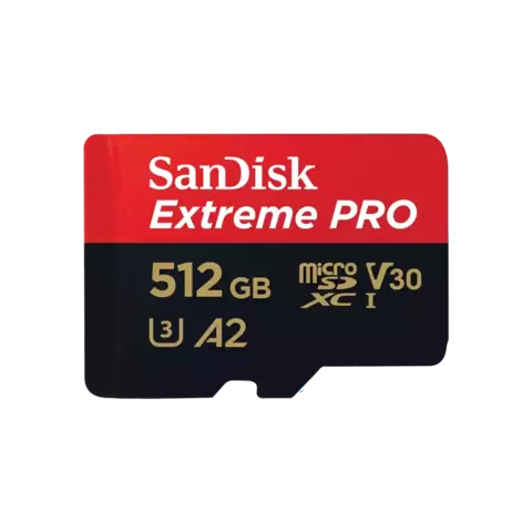 Карта памяти SanDisk 512GB Extreme UHS-I microSDXC 200MB/s + SD Adapter A2 C10 V30