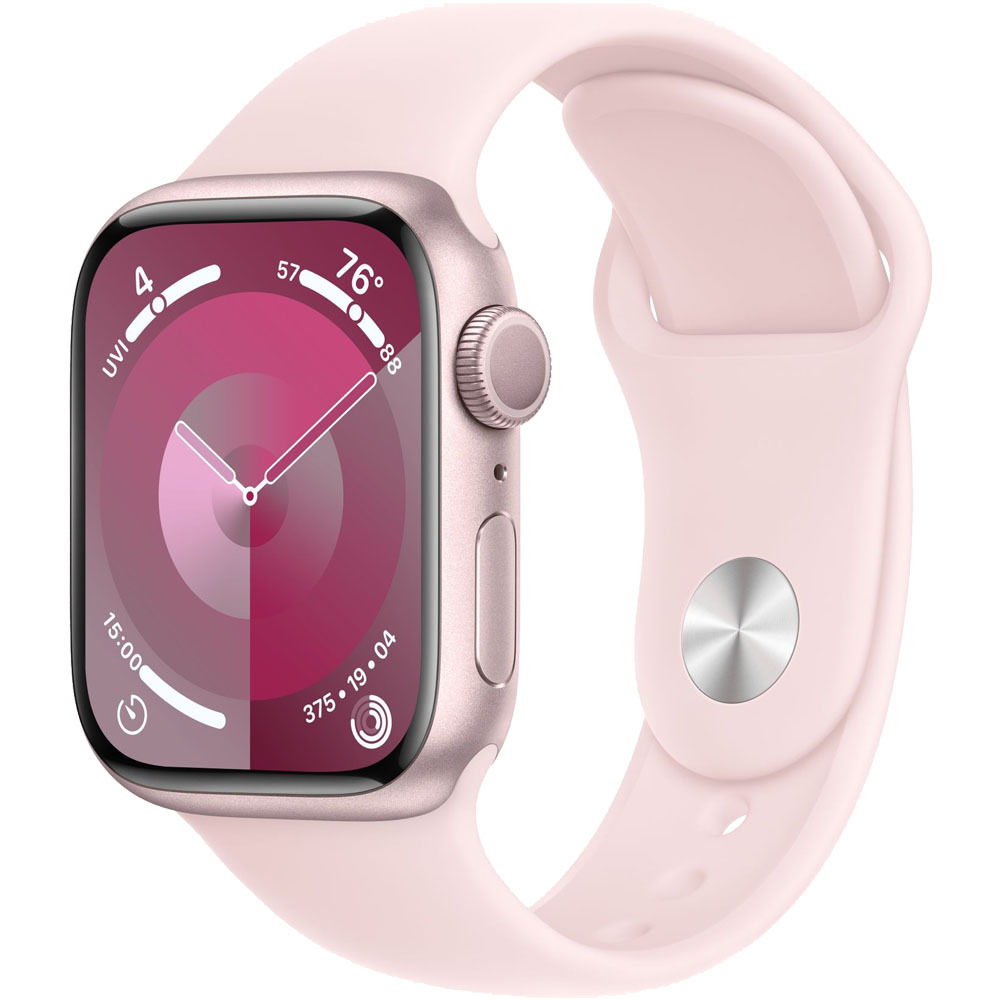 Часы Apple Watch Series 9 GPS 41mm Pink Aluminium Case with Pink Sport Band  (Розовый) - цена 34300.0 ₽.